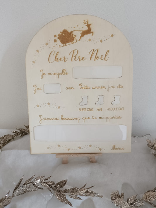 Pancarte lettre au Père Noël