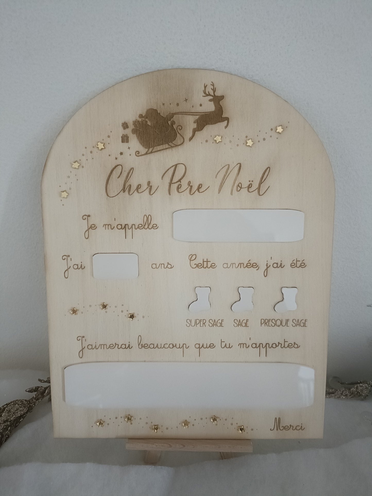 Pancarte lettre au Père Noël